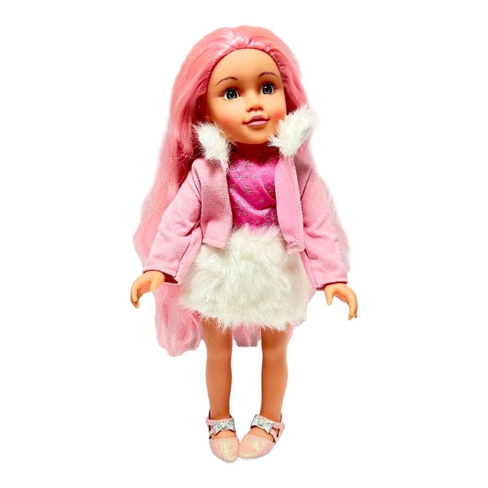 Designa Friend Doll Pink Long Hair 18 in Winter Clothes Shoes 2020